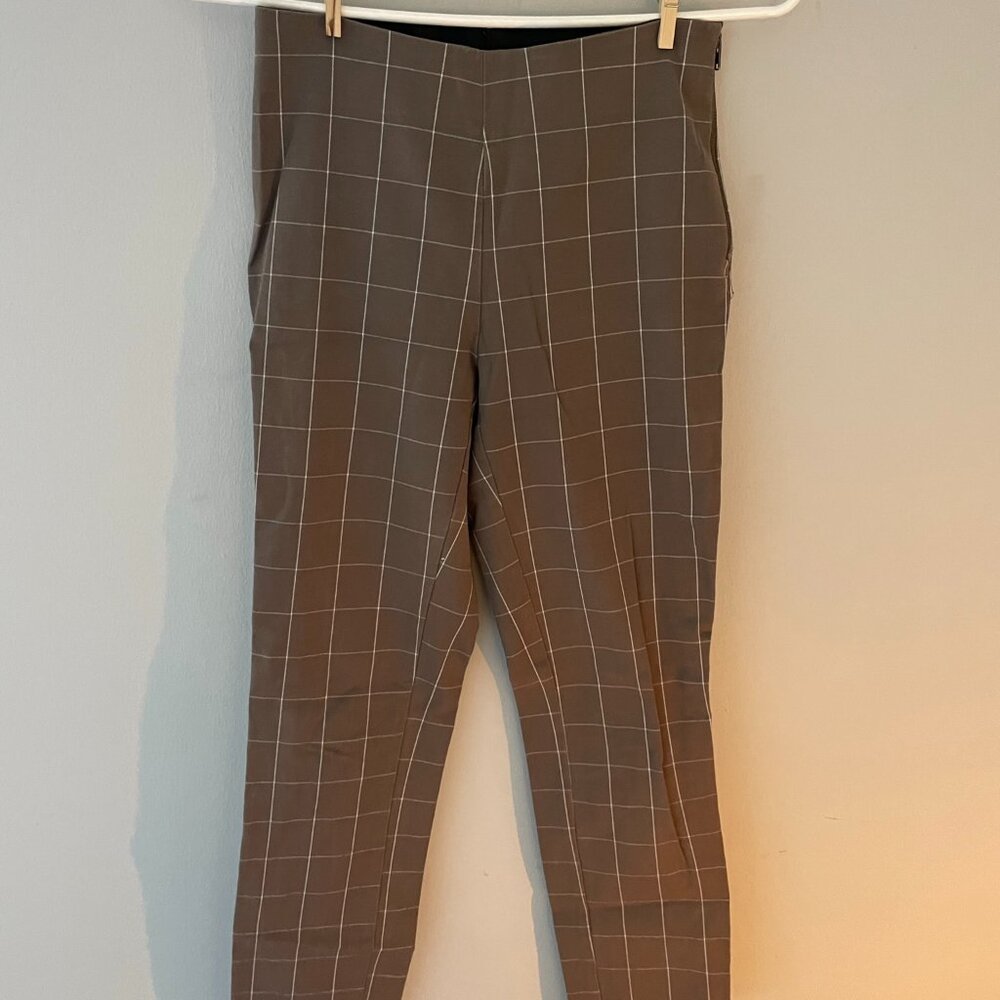 Women's Brown with White Stripes Dress Pants - waist 24"